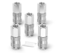 ERGAOBOY 5 Pcs 1/2" BSP Female Air Hose Fittings, Flow Quick Connect Industrial Air Coupler and Plug Kit Couplings Connector, Pneumatic Compressor Hose Fittings Kit for Auto Shop
