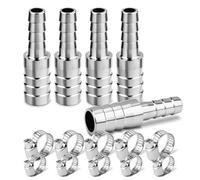 ERGAOBOY 5 Pcs 304 Stainless Steel 19MM to 8MM Reducing Hose Barb Adapter, Barb Splicer Union Mender Coolant Pipe Fittings for Water Fluid Air