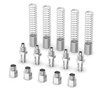 ERGAOBOY 5 Pcs Male Industrial Air Coupling and Plug Kit for 8MM OD x 5MM ID Tube, Spring-Loaded Air Line Quick Connect Pneumatic Hose Compressor Fittings