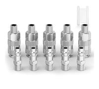 ERGAOBOY 5 Set Euro 1/4" BSP Male Thread Air Coupler and Plug Kit | Push-to-connect sleeve, internal spring check valve, leakproof quick snapping, for pneumatic tube networks
