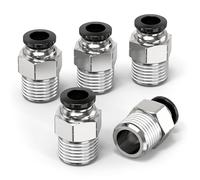 ERGAOBOY 5Pcs 12mm OD x 1/2" BSP Male Straight Push to Connect Fitting
