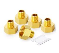 ERGAOBOY 5pcs Brass Pipe Reducer Adapter, 1/2" BSP Female to 3/8" BSP Male Connector