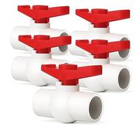 ERGAOBOY 5Pcs PVC 25mm Socket Ball Valve Shut Off Valve Pipe Fitting | Slip socket welding ports, manual T-handle lever closure, straight line continuous bore, for water lines