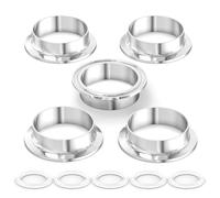 ERGAOBOY 5Pcs SS304 1" Tri Clamp 50.5mm Weld Ferrule