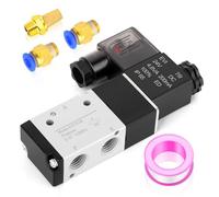 ERGAOBOY Aluminium 3V210-08 1/4" BSP 24V 3 Way 2 Position Solenoid Valve | Single coil pilot operated drive, 3-way 2-position directional layout, aluminium body, for air media