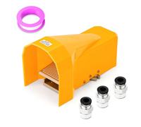 ERGAOBOY Pneumatic Foot Pedal Valve Kit with Protective Shield, 1/4"BSP 5 Way 2 Position Threaded Rubber Nonslip Pressure Control 4F210-08G with 6MM Fittings
