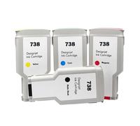 eRgDFS Compatible Ink Cartridge For 738 738 INK 676M6A 676M7A 676M8A 498N8A Color Inkjet DesignJet T950 T850 Printer Universal Replacement Ink(MK C M Y 300ml)