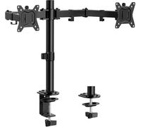 ErGear Dual Monitor Stand for 13 to 32 Inch Screens, Dual Monitor Arm Ergonomic Viewing Angle, Dual Monitor Mount - Adjustable Tilt 90°/ Swivel 180°/ Rotate 360°/ VESA 75/100mm