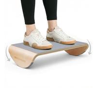 ERGO COLLECT Wood Foot Rest Under Desk, Ergonomic Rocking Footrest with Whole Piece Curved Solid Wood Base,Balance Board Active Sitting Desk Footrest for Office & Home, No Assembly