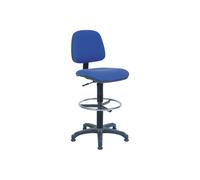 Ergo Deluxe Medium Back Fabric Draughtsman Office Chair, With Adjustable Arms, Black, Express Delivery