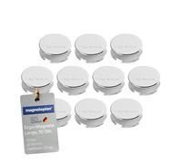 Ergo Large Magnets, Diameter 34 mm x 12.5 mm, Pack of 10 Silver