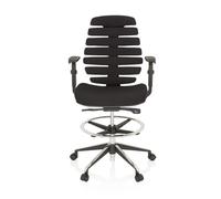 ERGO LINE II WORK Fabric - Counter chair Black