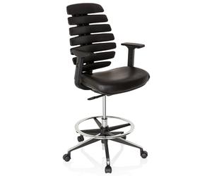 ERGO LINE II WORK Faux Leather - Counter chair Black