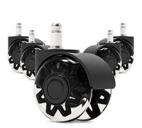 Ergo Office Rubber Office Chair Wheels Replacement - Set of 5 Universal Fit Chair Caster Wheels - Smooth and Quiet Desk Chair Wheels