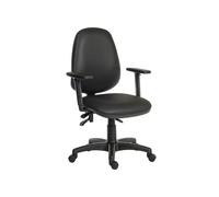 Ergo Trio High Back Polyurethane Operator Office Chair, With Adjustable Arms, Express Delivery