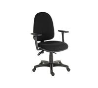 Ergo Trio Operator Office Chair With Arms, Adjustable Arms, Black
