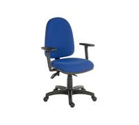 Ergo Trio Operator Office Chair With Arms, Adjustable Arms, Blue
