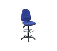Ergo Twin Deluxe High Back Fabric Draughtsman Office Chair, Blue, Fully Installed