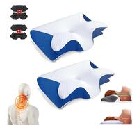 Ergo Z Pillow, 2026 New Maas & Bath Ergo Z Pillow - 2-in-1 Ergonomic Pillows, with Premium Breathable 100% Memory Foam, Lightweight & Snoring Relief, for Side & Back Sleepers (Blue,2Pcs)