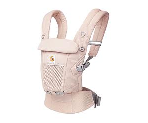 Ergobaby Adapt Baby Carrier for Newborns from Birth, 3 Positions, SoftFlex Mesh, Ergonomic Baby Belly Carrier, Back Carrier, Baby Carrier, Pink Quartz