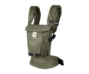 Ergobaby Adapt Carrier for Newborns from Birth, 3 Positions SoftFlex Mesh, Ergonomic Baby Front-Inward and Back Carry Position, Olive Green