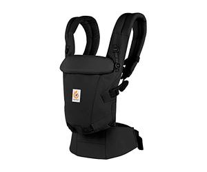 Ergobaby Adapt Carrier for Newborns, from Birth, 3 Positions, SoftTouch Cotton, Ergonomic Baby Front-Inward and Back Carry Position, Onyx Black