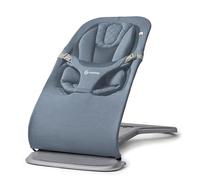 Ergobaby Evolve 3-in-1 Bouncer Seat for Babies and Toddlers 5.5-29 lbs (2.5-13.2 kg) - Multi Position Baby Rocker Seat with Adjustable Heights, Secure Harness, Newborn Insert, Oxford Blue