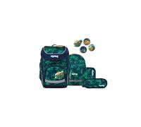 ergobag Cubo Set Ergonomic School Bag Classic 5-Piece 1st Class Primary School, Dragon Conqueror Bear - Green, One Size