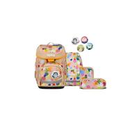 ergobag Cubo Set Ergonomic School Bag Classic 5-Piece 1st Class Primary School, Flower Powbär - Beige, standard size, School bag set