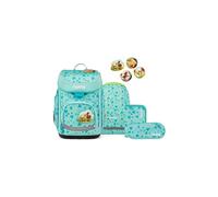 ergobag Cubo Set Ergonomic School Bag Classic 5-Piece 1st Class Primary School, Riding Bear Dream - Turquoise, One Size