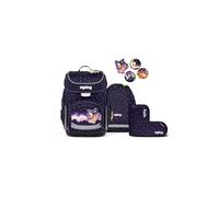 ergobag Cubo Set Ergonomic School Bag Classic 5-Piece 1st Class Primary School, Stargazing Bear - Purple, One Size