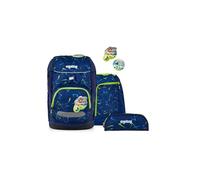 ergobag Flex Set Flexible Ergonomic Lightweight 24L for Girls and Boys, Front Runbear - dark blue, One size, School Bag Set