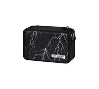 ergobag Maxi Pencil Case Set, 40 Pieces, Lyra Colouring and Felt Tip Pens, Change Compartment, Ruler, Scissors, Super ReflektBär - Black