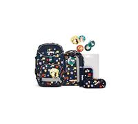 ergobag Pack of 6 Ergonomic School Backpack Flexible 1st Class Primary School, Bear Stone Cave - Dark Blue, One Size