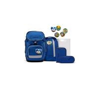 ergobag Pack of 6 Ergonomic School Backpack Flexible 1st Class Primary School, Forest Monster Bear - Dark Blue, One Size