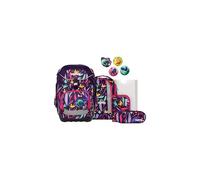 ergobag Pack Set Ergonomic School Backpack Flexible 6-Piece Set 1st Class Primary School for Girls and Boys, Ambärzonas - Purple, Standard Size, School Bag Set