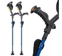 Ergobaum 7G Adjustable Folding Ergonomic Shock-Absorbing Crutches (Pair) (Blue)