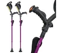Ergobaum 7G Adjustable Folding Ergonomic Shock-Absorbing Crutches (Pair) (Purple)