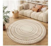 Ergocar Area Rug - Bohemian Floral Print, Round, 120*120cm, Washable, Non-Slip, Indoor, Stain Resistant, Machine Washable