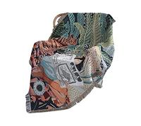 Ergocar Bohemian Throw Blanket with Fringe, Multi-function Decorative Throws, Decorative Soft Comfy Blankets, Reversible Sherpa Fleece Throws for Sofas, Armchair, Couch and Bed