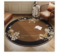 Ergocar Bomisian Style Round Carpet Retro Carpet Ultra-Thin Soft Non-Slip Washable Suitable For Bedroom, Entrance, Dining Room, Family Dormitory