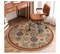 Ergocar Bomisian Style Round Carpet Retro Carpet Ultra-Thin Soft Non-Slip Washable Suitable For Bedroom, Entrance, Dining Room, Family Dormitory