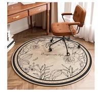 Ergocar Bomisian Style Round Carpet Retro Carpet Ultra-Thin Soft Non-Slip Washable Suitable For Bedroom, Entrance, Dining Room, Family Dormitory