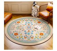 Ergocar Bomisian Style Round Carpet Retro Carpet Ultra-Thin Soft Non-Slip Washable Suitable For Bedroom, Entrance, Dining Room, Family Dormitory