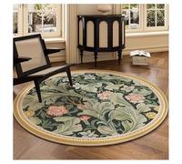 Ergocar Bomisian Style Round Carpet Retro Carpet Ultra-Thin Soft Non-Slip Washable Suitable For Bedroom, Entrance, Dining Room, Family Dormitory
