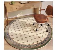 Ergocar Bomisian Style Round Carpet Retro Carpet Ultra-Thin Soft Non-Slip Washable Suitable For Bedroom, Entrance, Dining Room, Family Dormitory