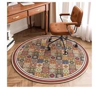 Ergocar Bomisian Style Round Carpet Retro Carpet Ultra-Thin Soft Non-Slip Washable Suitable For Bedroom, Entrance, Dining Room, Family Dormitory
