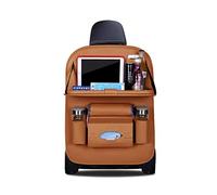 Ergocar Car Back Seat Organiser Kick Mats Luxury PU Leather with Foldable Tablet Holder Car Organisers Car Storage Multi-Function Back Seat Protector for Long Trip and Family (Brown - 1 Pack)