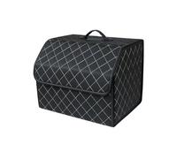 Ergocar Car Trunk Organizer Luxury Foldable Car Boot Tidy Storage Box Waterproof PU Car Boot Storage Organiser for Car/SUV/Truck/Auto (Black-M)