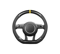 Ergocar Car Steering Wheel Cover Non-slip Protector Sport D-shape Carbon Fiber & PU Leather Universal For Diameter 38cm(15")